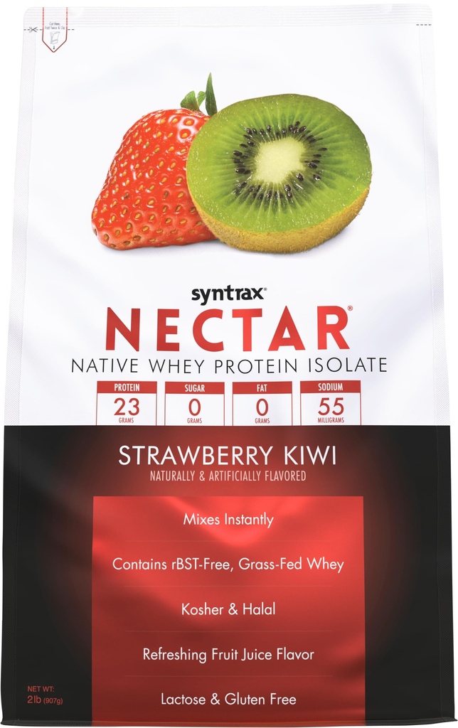 Syntrax 营养 Nectar, 100% Whey 蛋白质隔离粉, 刷新水果汁 Flavor, 草莓 Kiwi, 2磅