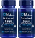 生命延长优化 Folate(L-Methylfolate) 1700 mcg DFE,180 Veg 板块(包2)