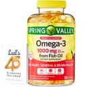 Omega-3 来自鱼油心一般和脑健康饮食补充剂软胶,1000毫克,120个与Luall的45个糖尿病解码的Bundle伯爵