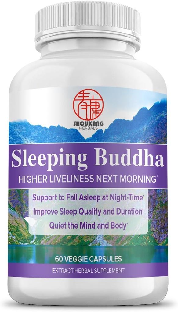草药中药补品 睡眠质量和持续时间,睡眠菩萨 HERBALS,静心与身体,60 Capsules