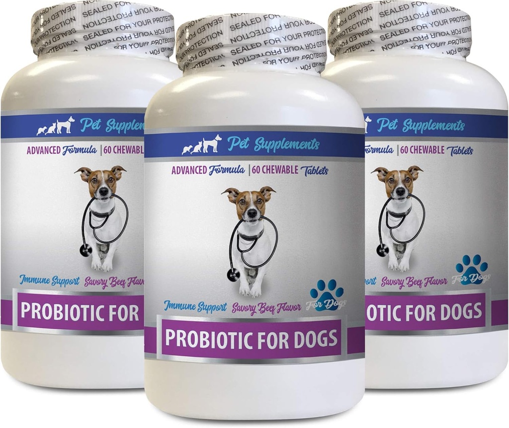 (原始内容存档于2018-09-21) (中文(简体) ). Well and Good Dog Diarrhea - PROBIOTICS for Dogs - 健康GUT - 停止毒气痢疾和不良呼吸 - 消化剂Boost - 狗亲生药物 腹泻 - 3瓶(180 treats)