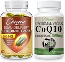 Liposomal CoQ10 800mg 1PCS 套装Ubiquinol CoQ10 600 MG 软胶套装Omega-3 & Shilajit & PQQ 1PCS