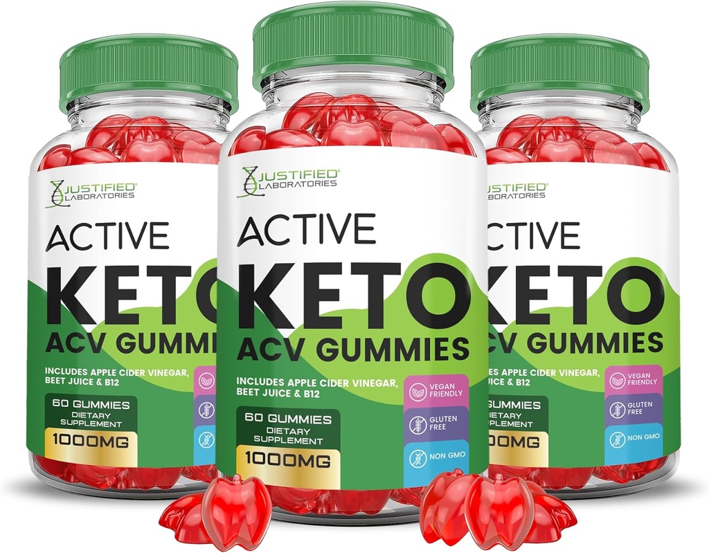 (3 Pack) 活性 Keto ACV Gummys 高级公式 1000MG 活性 Keto Gummys 苹果 苹果 苹果 苹果 醋 配有 石榴 甜菜 果汁 粉 B12 Vegan Non GMO 180 Gummys