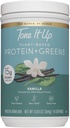 Tone It Up 植物基蛋白粉 + 绿素I 乳制品免费,Kosher, Non-GMO Pea & Pumpkin种子蛋白为女性服务 I 14 services, 15g of Protein – Vanilla