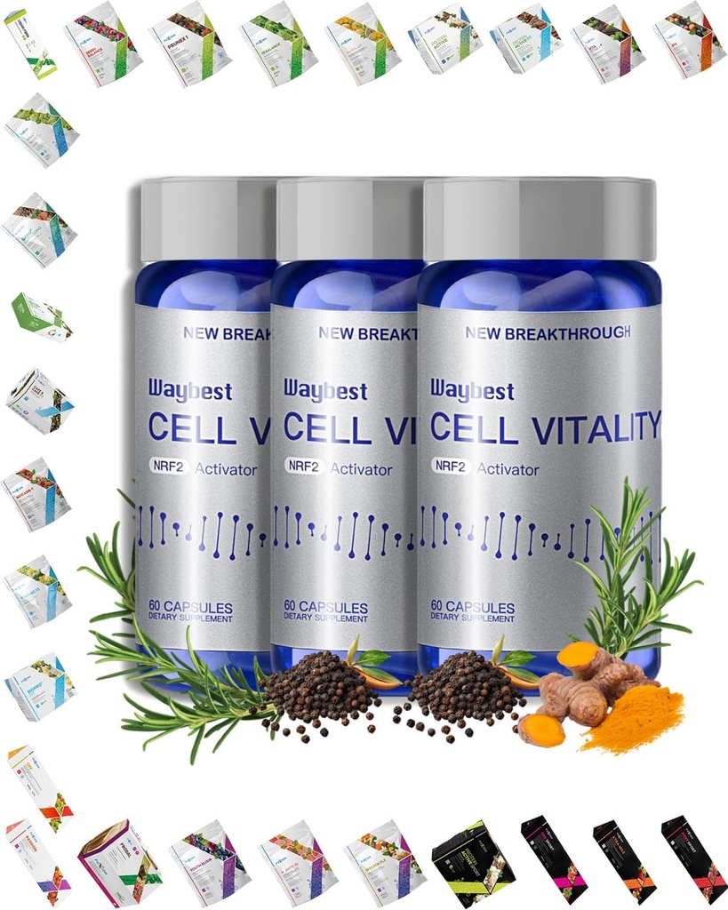 由Waybest细胞生命力NRF2激活器(180 Vegan Capsules)制作的抗氧化剂抗衰老健康补充剂Blend 5天然草药配方