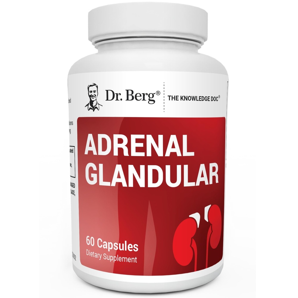 Berg Adrenal Glandular博士 - 支持健康肾上腺功能的荷尔蒙平衡公式 - 肾上腺支持补编 - 60 Capsules