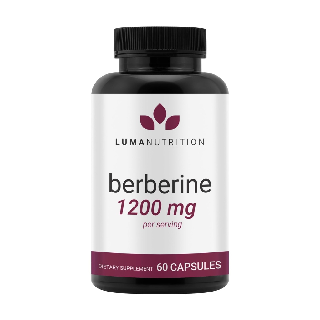Luma营养 柏柏林补充剂 - Berberine HCL 1200mg Per Service - Vegan, Gluten Free, N-GMO - 60 Capsules