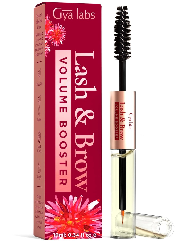Gya Lash和Brow Oil -- -- 纯天然有机铸油器油眼和眉毛血清,用于Fuller looks Lashes & Brows (0.34 Fl Oz)