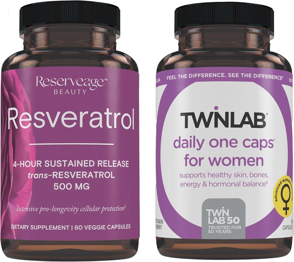 500毫克-持续释放 Trans-resveratrol-Vegan抗氧化剂补充剂用于脑和心脏健康 60 Capsules & Twinlab TWL 妇女日报