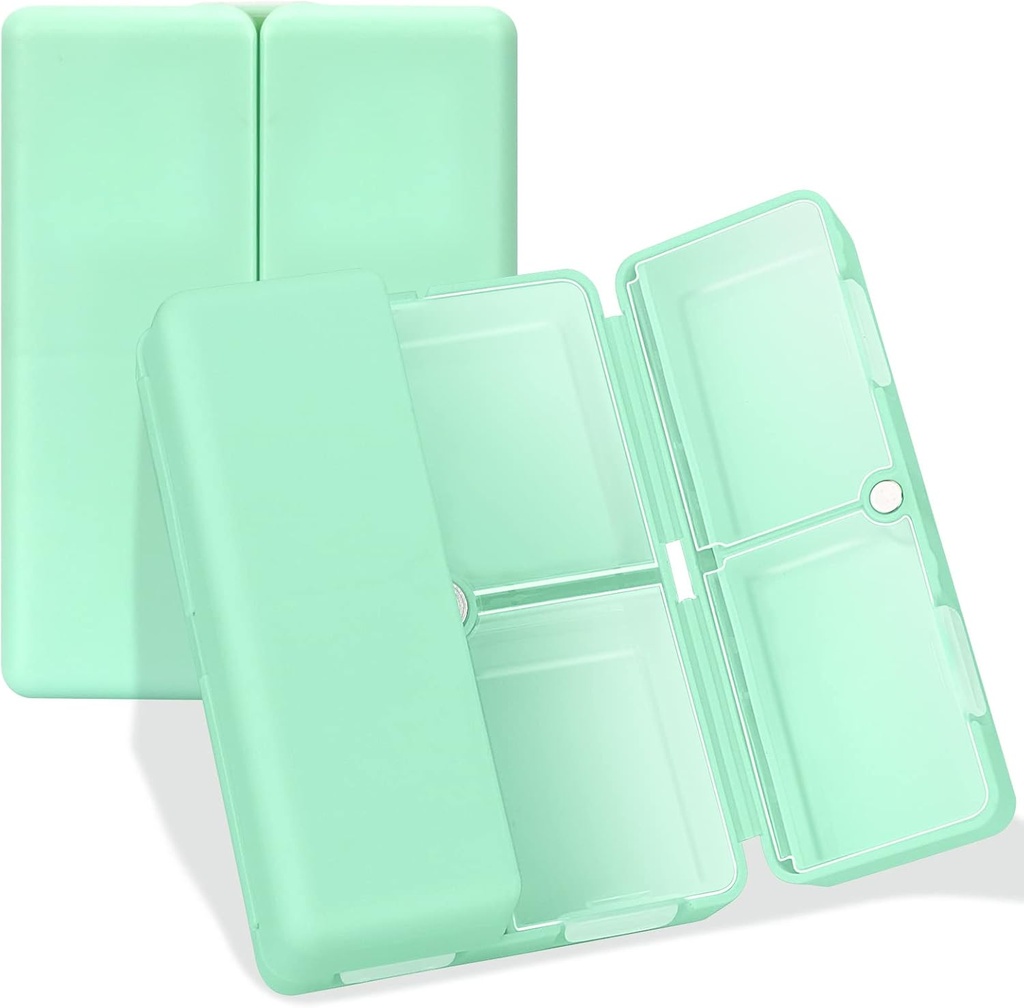 FYY Daily Pill Organizationer, 7 Competments Portable Pill case 旅行 Pill Organizationer,[打包设计] Pill Box 用于持有维他命,Cod Liver Oil, 补充剂和药品-绿色