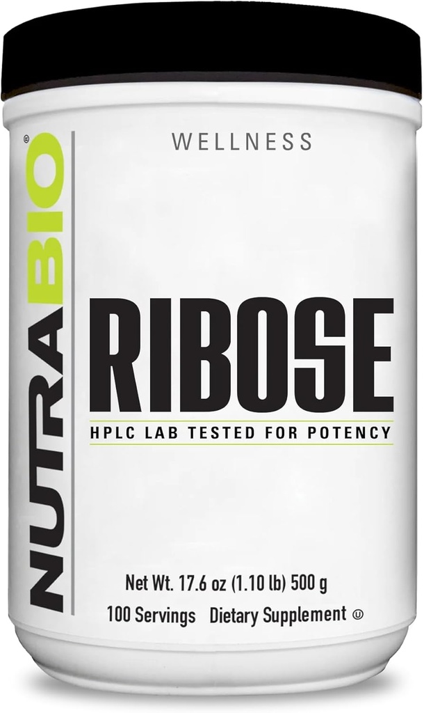 健康心脏和能量助推的NutraBio Ribose补编-D-Ribose粉末补编-500g