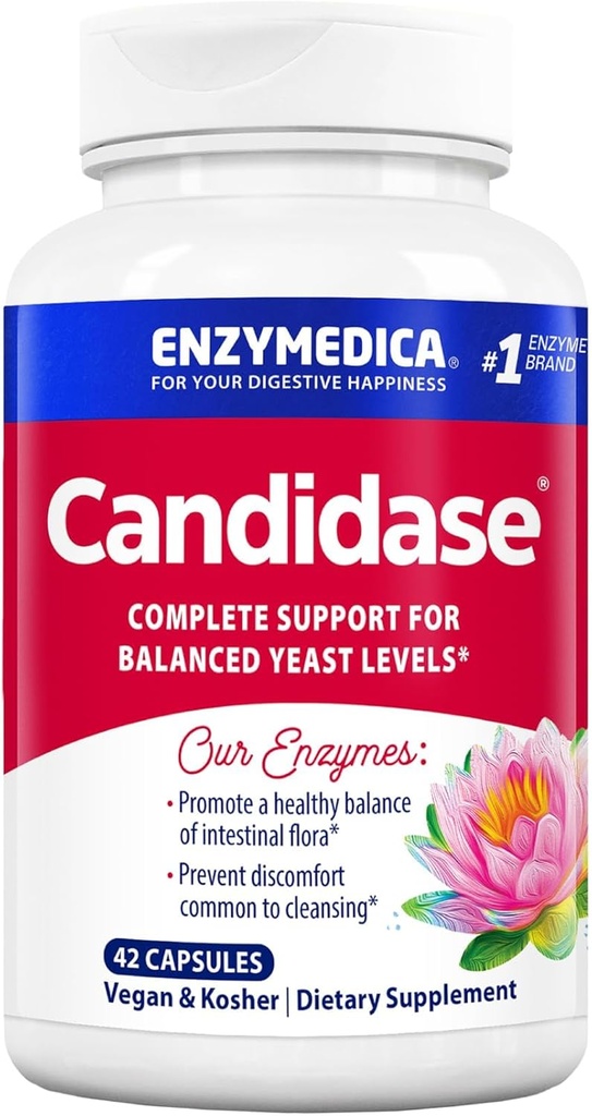 Enzymedica, Candidase, Gentle清洁支持的消化酶, Gut健康与消化, 42 Counter