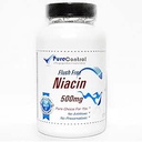 Flush Free Niacin 500 mg // 100 Capsules // 纯净 // 由纯控制补充