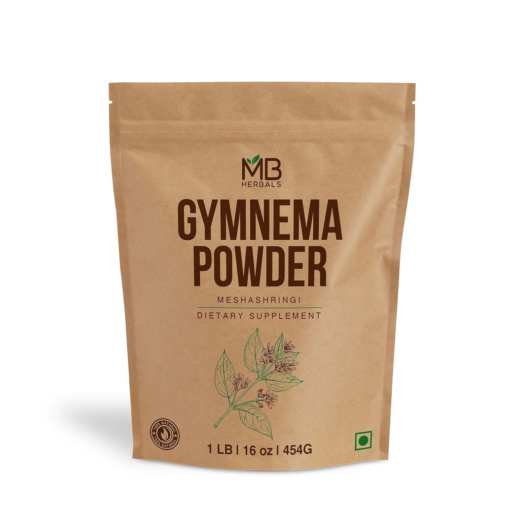 MB 草药 Gymnema Leaf Powder 1 lb / 16 oz | 454 gram | Meshshringi ow Powder | Gymnema Sylvestre |