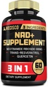 3in1 NAD+ 补编 1200Mg - Nicotinamide Riboside 与 Trans Resveratrol & Quercetin - 细胞活动、免疫、老化健康 - 60个30天的供应量
