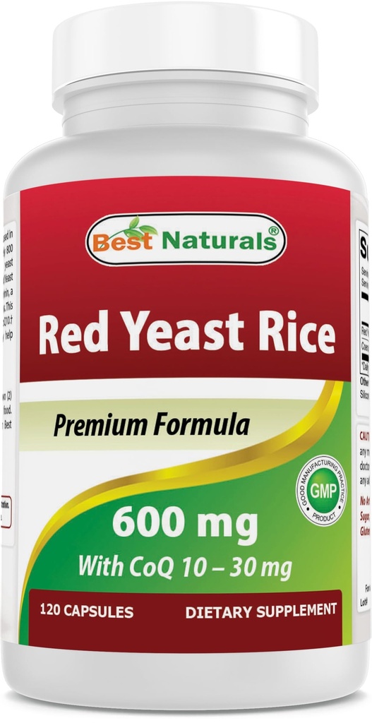 Best Naturals Red Yeast Rice with CoQ10, 120 Capsules - 心血管公式 含有600毫克的Red Yeast Rice ans 30毫克 CoQ10
