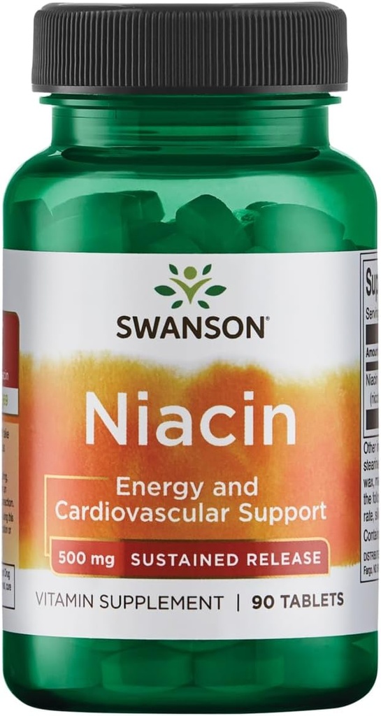 Swanson 持续释放 Niacin 500 毫克 90 标签