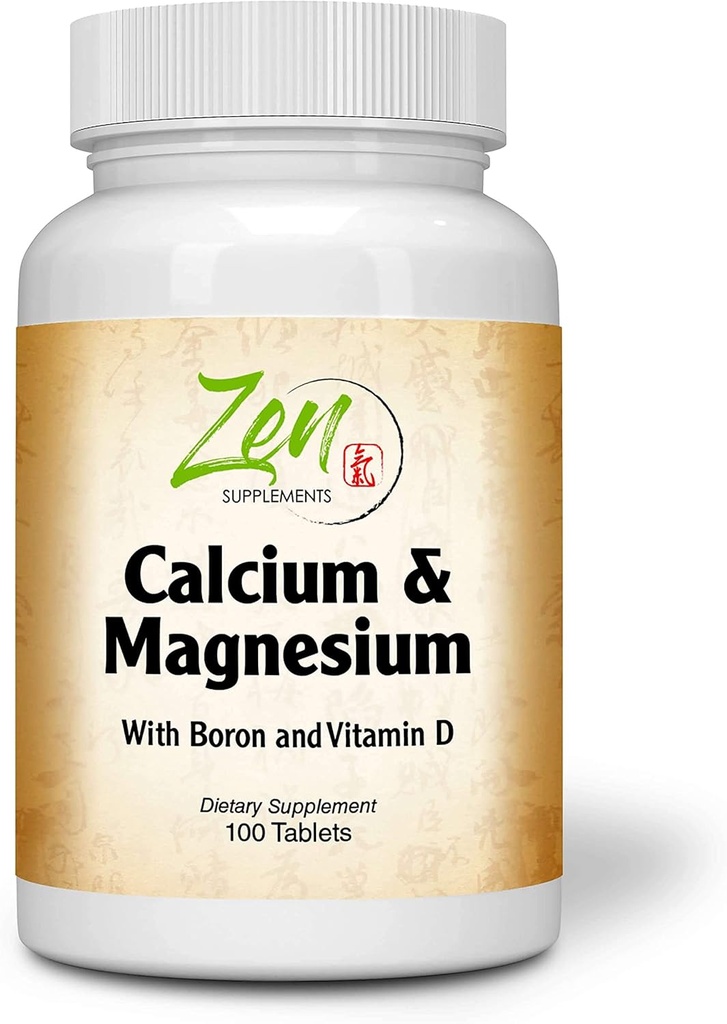 Zen 补充剂 - Hi Potency Calcium & Magnesium 配以 D3 & Boron 增强吸收,支持骨质健康与骨质密度100塔
