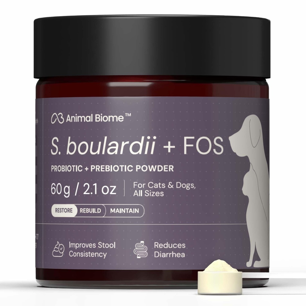 动物Biome Pet Probiotics - S. boulardii + FOS 狗和猫的Probiotic和Prebiotic粉 60克