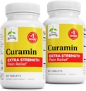 Terry自然Curamin Extrastruction - Curcumin & Boswellia 健康循环支持 - 支持联合、肌肉健康和内啡碱生产的图尔克补充剂 - 60块(包2)