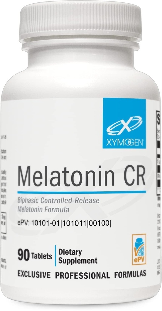 XYMOGEN Melatonin CR - 时间释放 Melatonin 5mg 配有维生素B6 - 夜间+免疫支持 - Biphasic 交付释放 Quickly then Steadily (90 扩展释放片)