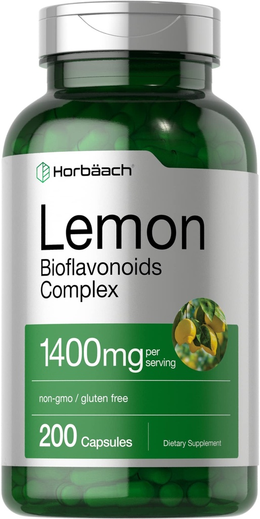 Horbäach Lemon Bioflavoids 补充 + 1400 mg + 200 Capsules + 与 Rutin 和 Hesperidin + + 非 GMO 和 Gluten Free 复合体