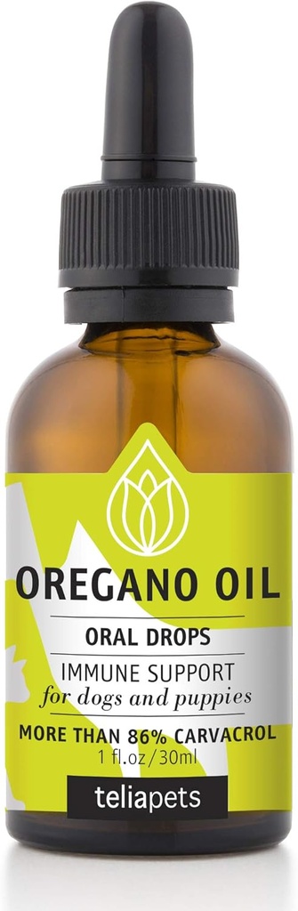 宠物的兽医Oregano Oregano油类口服药液 -- -- 狗和小狗的自然免疫支持 -- -- 宠物补充剂 -- -- 完美狗皮、皮肤和整体健康深层清洁剂