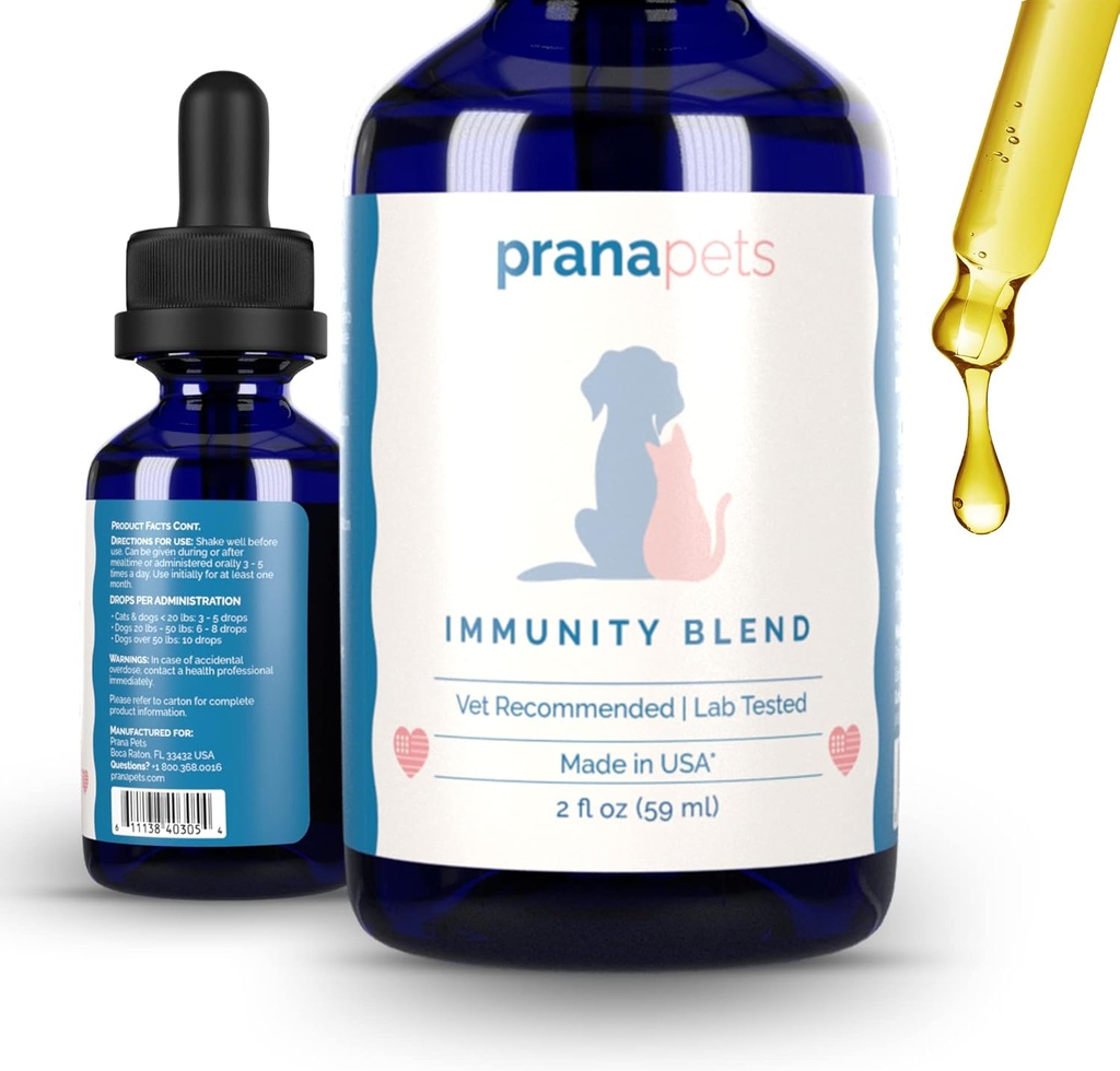 PranaPets 狗和猫的豁免混合补充 {自然帮助猫类中的Relieve Fatigue 和弱小 {促进增加能量,正常的Appetite 和 Imune 支持}