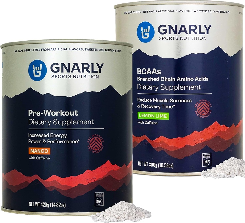 Gnarly营养 预研曼戈(14.82oz) BCAAs 柠檬莱姆(10.58oz)