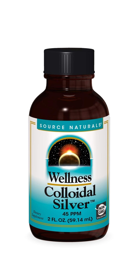 资料来源:自然健康(Natural Wellness Colloidal Silver),ppm,支持物理健康* - 2 Fluid oz