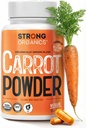 USDA 有机胡萝卜粉末 Capsules (120), 生长于美国, 眼部支持, Beta Carotene, 维生素A, Carotinoids, 抗氧化剂, 106°F Max, Vegan, Kosher-2 月供应