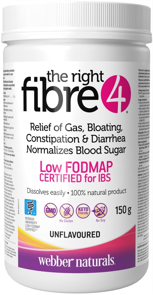 Webber Naturals Fibre 4 无味,150克粉末
