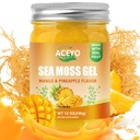 ACEYO(12 OZ) 爱尔兰海 Moss Gel Raw Vegan Mango Pineapple Flavor 102 维生素和矿物野生收获 非GMO Immune Defense 推进甲状腺素消化支持