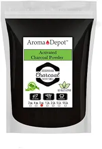 Aroma Depot 8 oz (英语). 椰子活化炭粉 - 支持健康,维冈,非GMO,无添加剂,食物级,齿白宁粉,用于芳香粉的炭,以及肥皂制作. (8 oz.)
