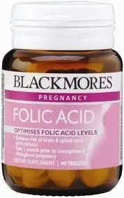 Blackmores Viltamins Folic Acid 供准备生孩子的妇女服用90块药片。 [自由为你美丽礼物]