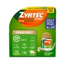 Zyrtec 24小时过敏反应液盖,抗希斯坦胺Capsules 配有Cetirizine HCl过敏药物,用于从Runny Nose,喷嚏,Ichy Eyes & More的全天抗药,12个计数