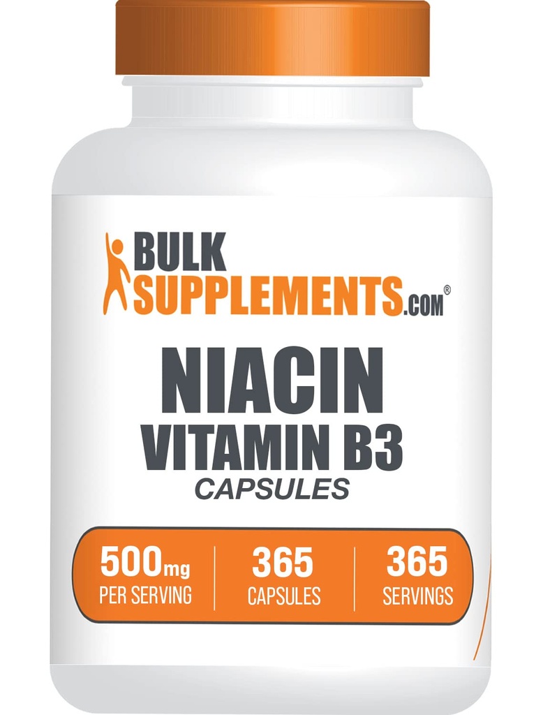 Bulk Supposes.com 尼亚辛卡普勒斯 - 尼亚辛卡普勒斯补充,维生素B3 - Gluten Free, 1 Capsule per Service, 365 Capsules (Pack of 1)