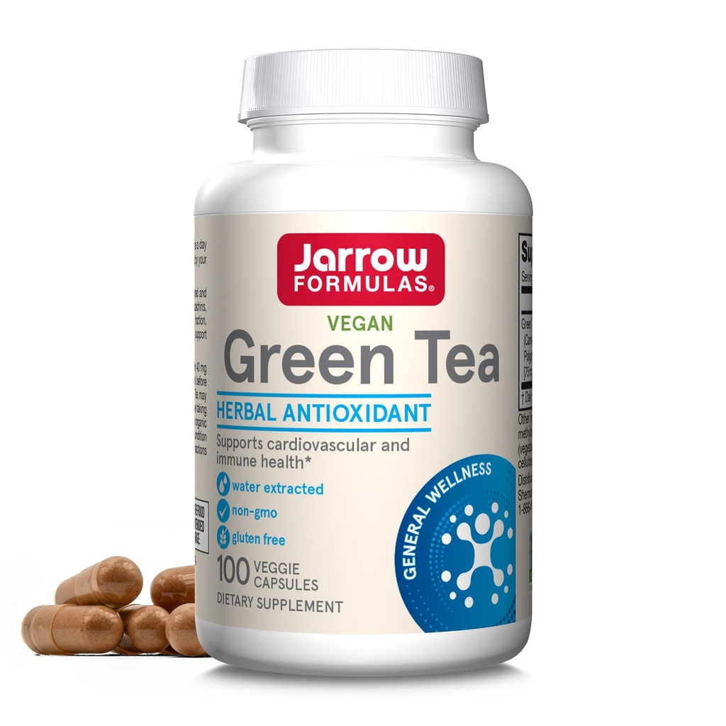 Jarrow Formules 绿色茶草抗氧化剂500毫克,膳食补充剂,心血管和免疫健康,100卡普尔,100天供应
