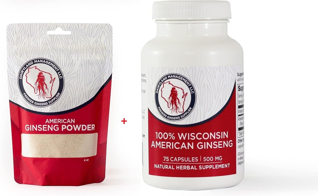 美国奶地Ginseng粉 4 oz 和 Capsules 75 cm Pack of Wisconsin Ginseng – 直接从农民到消费者 QQ