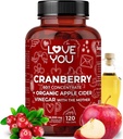 Love You Cranberry 60:1 摘录+有机苹果苹果苹果苹果苹果醋 – 最大力量 36,200 mg等效 – 120 Vegan Capsules – Urinary Tract & 消化支持