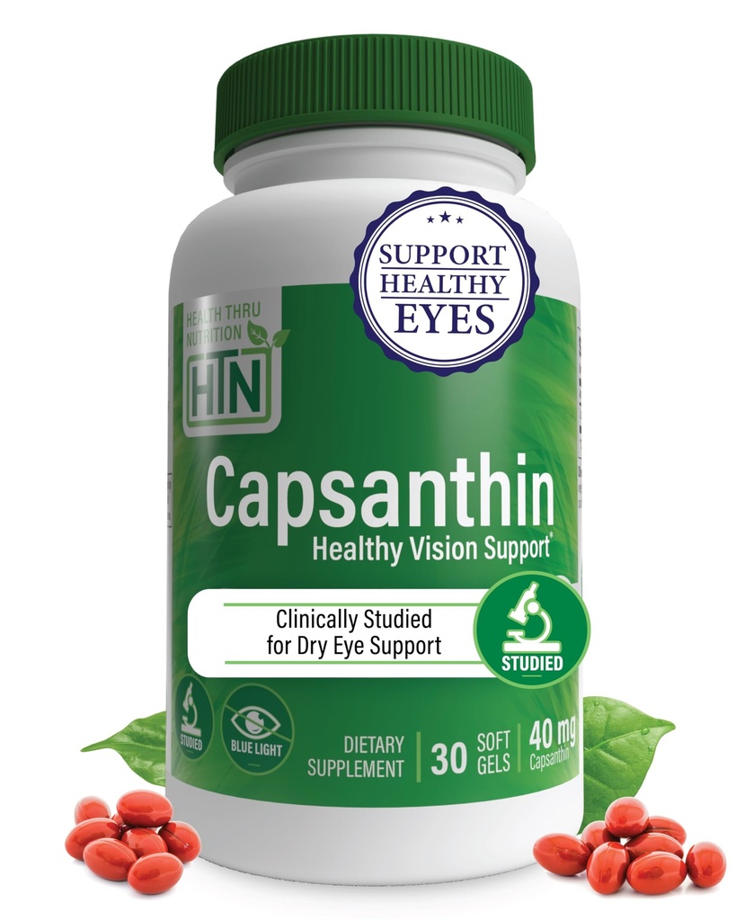 健康 营养 Capsanthin 40mg - 终极眼部补充 QQ健康视觉支持和蓝光保护 干眼救济 Capsicle Drave from Capsicum Annuum QQ 30 pack
