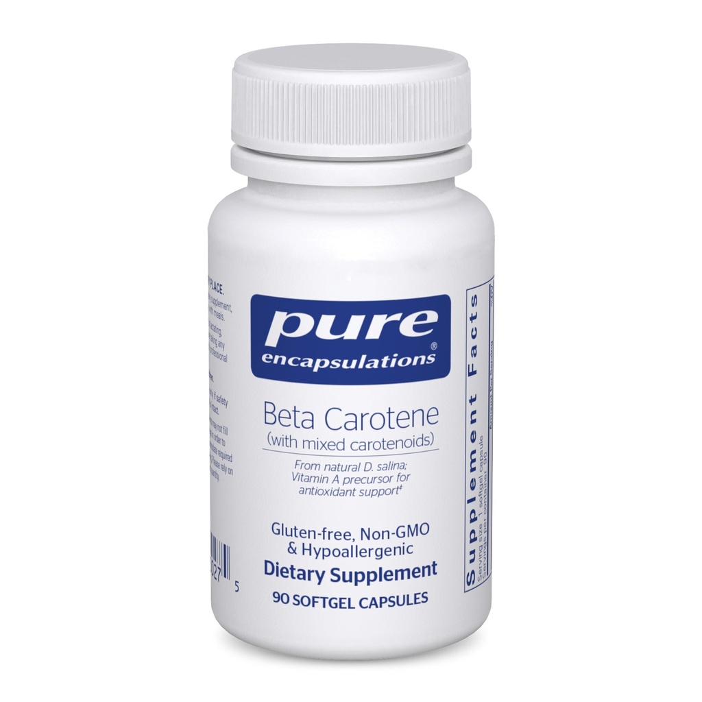 纯封装Beta Carotene(含有混合卡罗泰诺素) | 假过敏抗氧化剂和维生素A 前体  Supplement 90软胶卡普尔