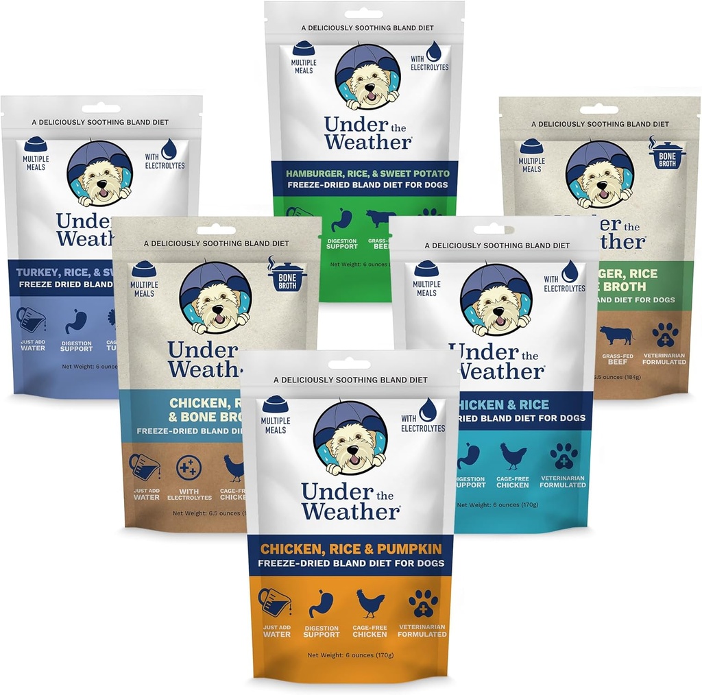 (原始内容存档于2017-09-29). News Breaty Bland Det for Dogs – easy to Digest for Sick Dogs – 总是准备 – 包含电解质 – 所有自然冻结 100% 人类级肉 – 6 Pack - 多味 - 6oz