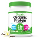 Orgain 有机维冈蛋白粉,香草豆仁 - 21g 植物基蛋白,4g 预生纤维,无乳糖成份,无添加糖,非GMO,用于摇摆和滑动,1.02磅(包装May Vary)