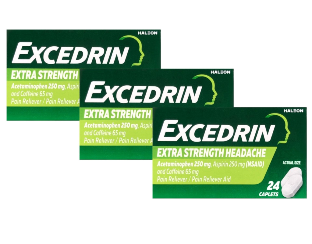 Excedrin Extrastrong - 24个卡片,包装3个
