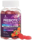 Fiber Gummys for Adults, Daily 4g Gummy Fiber 补充, Prebiotic Gummy 消化健康支持 - 植物可溶化纤维 化学, Prebiotics 支持常规和消化 非GMO - 60 Gummys