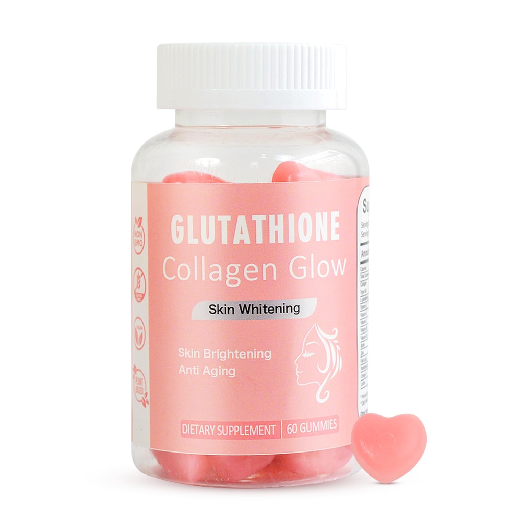 Glow Gummys for Women Skin Care and Health, 60 Counter, 西瓜 Flavor Collagen Glowwing Skin Gummys for Skin Blightning, 有机厨艺 Gummys 维生素, Vegan, Gluten-Free (英语).