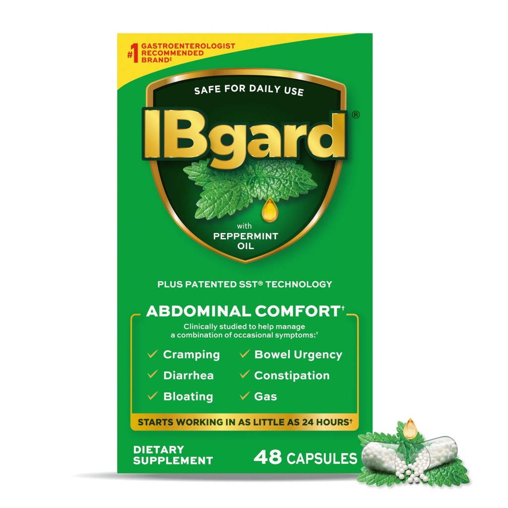IBGARD GUT 健康补编,薄荷油罐头用于腹腔舒适,48枚