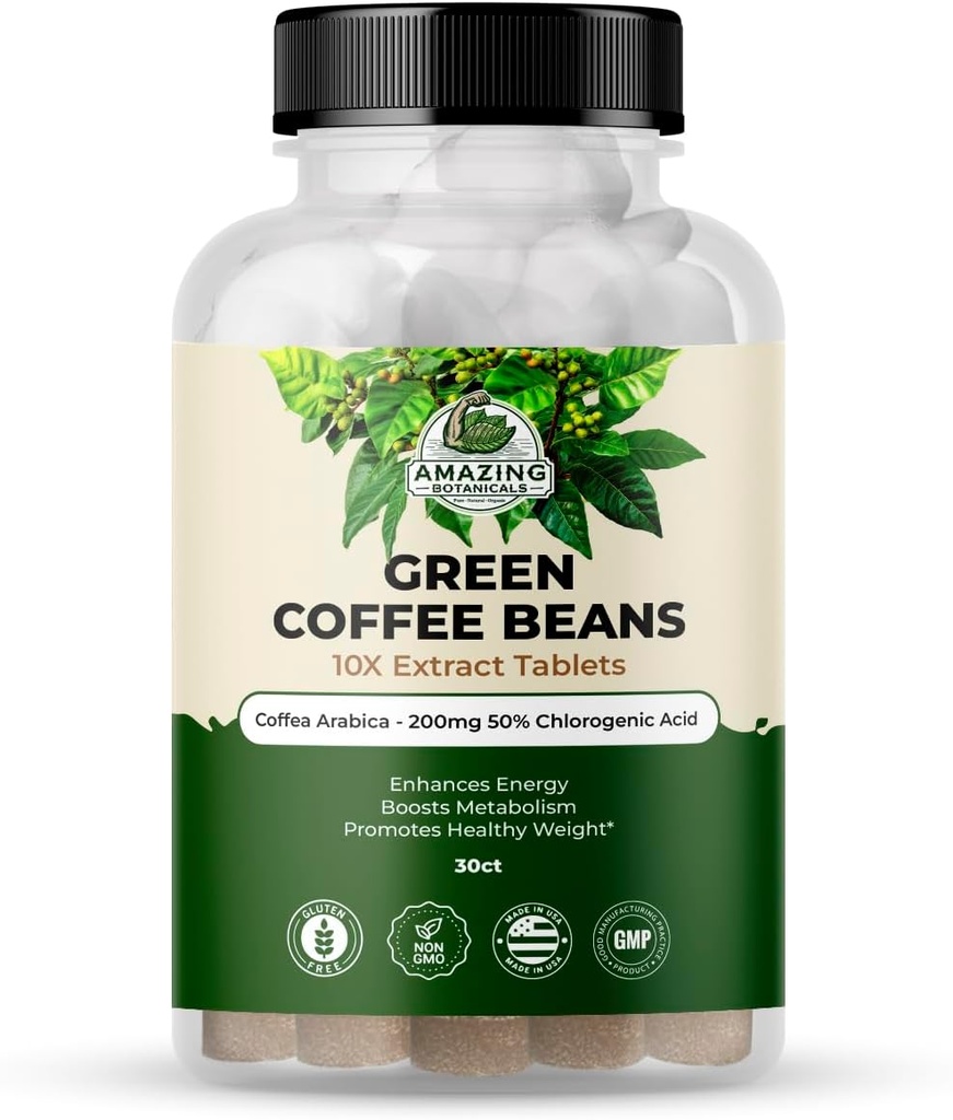 神奇植物学 绿色咖啡豆提取片 - Coffea Arabiana - 200mg 50% 氯化酸 - 30