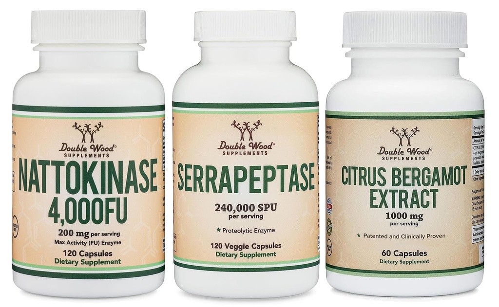 Nattokinase 补充(120 Capsules)、Serrapeptase(120 Capsules)、Citrus Bergamot(60 Capsules)